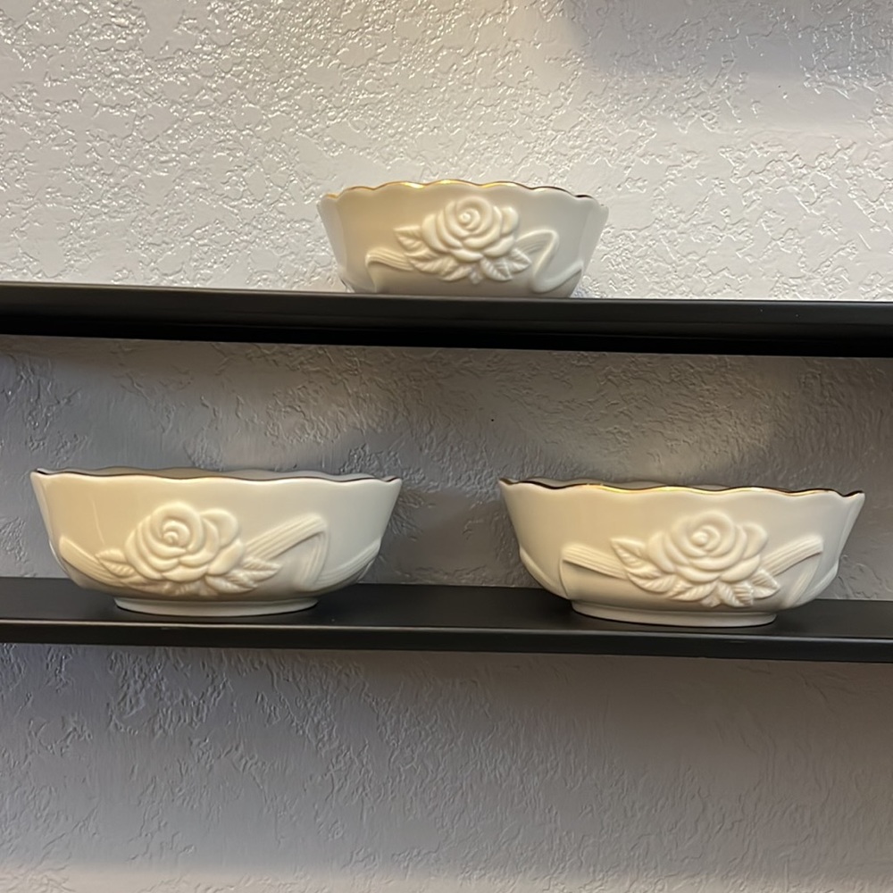 Lenox rose candy dishes